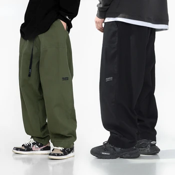 Hip Hop Voľné Rovno Bežné Cargo Nohavice Harajuku Nohavice Pre Mužov Kórejský Techwear Trakmi, Streetwear