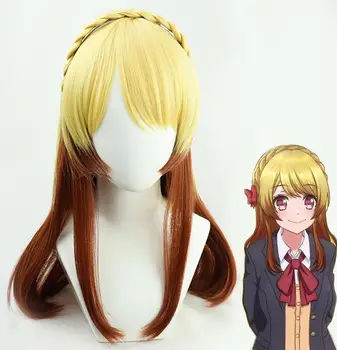 Anime 60 CM D4DJ Šťastný Okolo! Aimoto Rinku Cosplay Prvý Mix Odkaz Gradient Zlato Hnedé Dlhé Tepelne Odolné Vlasy Strany