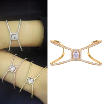 Náramok Pre Ženy Medi Na Strane Luxusné Módne Značky Prívesky S Plnou Staone Putá Milenca Kúzlo Prispôsobený Nové Šperky