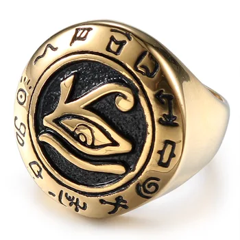 Európske a Americké módne eye of Horus krúžok, osobnosti ročník mužov z nehrdzavejúcej ocele odlievanie krúžok