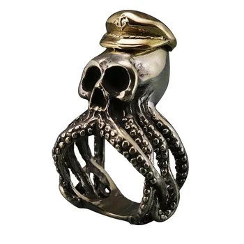 Punk štýl octopus pirát kapitán zliatiny krúžok unikátne večierok kúzlo príslušenstvo mužov vintage prsteň