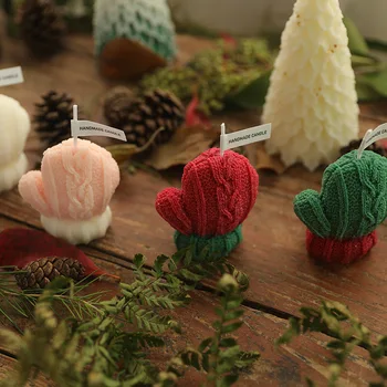 Vianočné vlnené rukavice vonné sviečky dovolenku darčeky Instagram fotku rekvizity diy creative decoration vonné sviečky