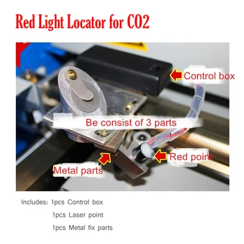 Laser Časti Červené Svetlo Locator s Ovládací Box DIY CO2 Laser Rytec Červená Infračervené Svetlo Bod Align System