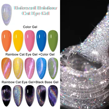 MIZHSE 10 ML Univerzálny Cat Eye Gel lak na Nechty Rainbow Gél Laser Lesklé Soak Off UV LED Gél Lak Lak Hybird pre Manikúru