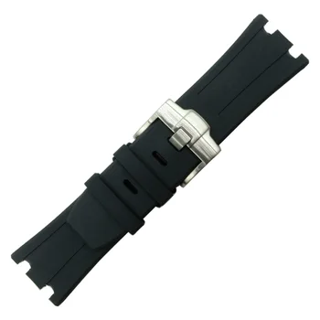 Pás 28mm Guma Silikónová Vodotesný s Nehrdzavejúcej Ocele Pin Spona Sledovať Popruh Pre AP Watchband