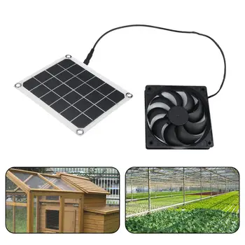 2x10W Solárny Panel, Ventilátor Napájaný Mini Ventilátor Pre emisie Skleníkových Pet Kuracie Dom