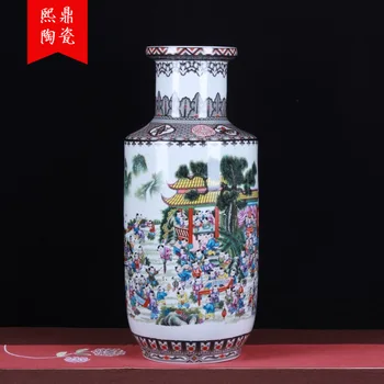 Jingdezhen Keramická Váza overglaze farba poschodí veľká váza baizitu keramického remesla ozdoby