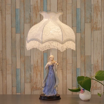Európska stolná lampa spálňa posteli princezná obývacia izba pastoračnej detí tvorivosť Nordic dekoratívny darček stolná lampa
