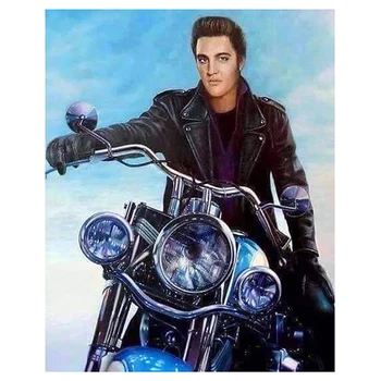Diamond Výšivky,Chýba Elvis Presley,Motocykel Obrázky 3d Diamond Mozaiky Stenu, nálepky Domova Remeselníci Darček DW033