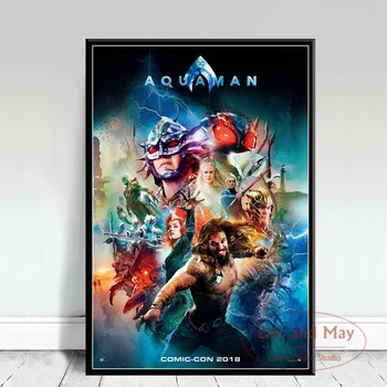 Aquaman Superhrdina Jason Momoa Filmové Plátno Na Maľovanie Na Stenu Umenie Obrázok Vintage Poster Dekoratívne Domova Cuadro Decorativo